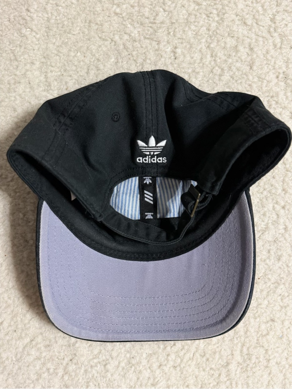 adidas Black Trefoil Logo Baseball Cap Hat - Picture 5 of 5